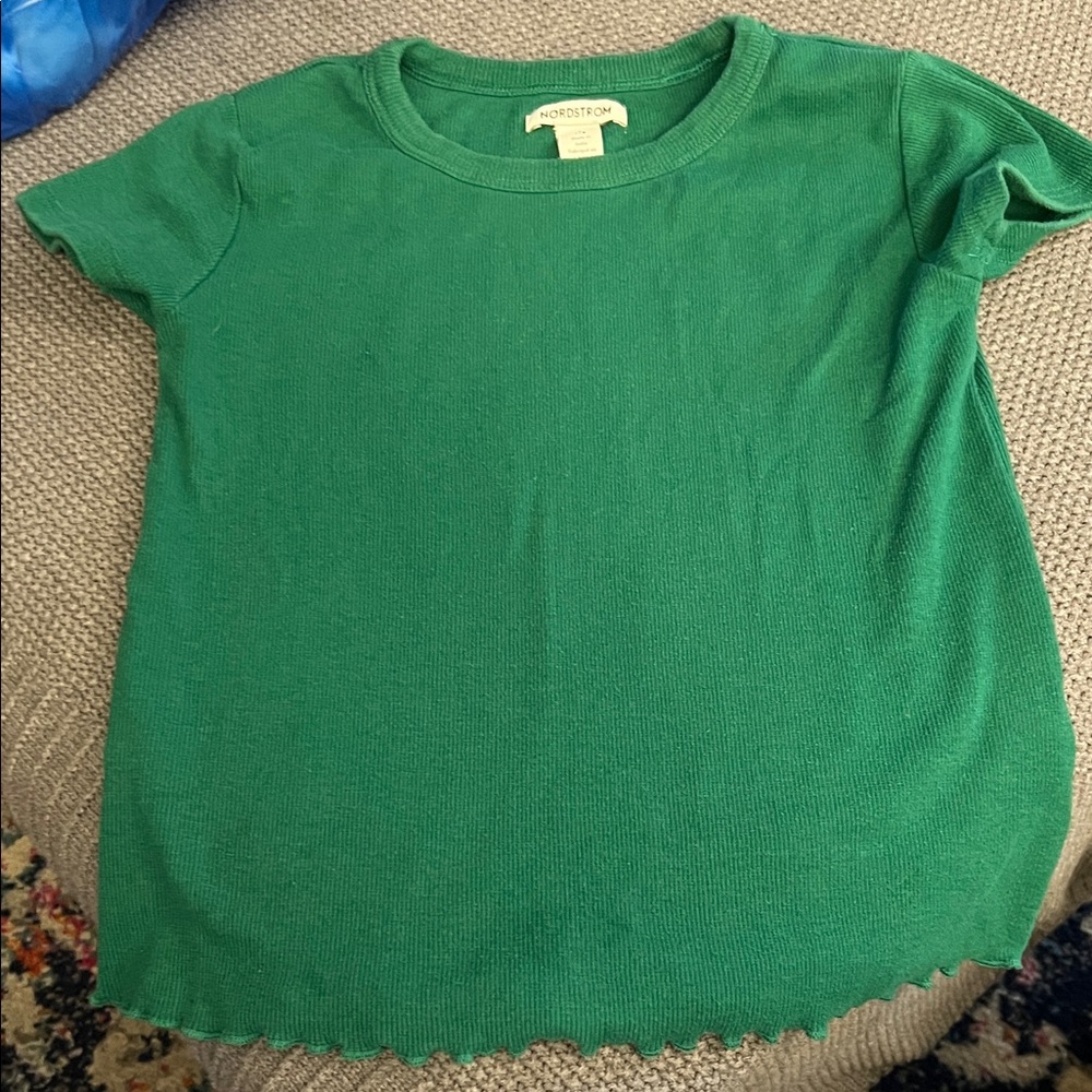 Nordstrom Emerald Green kids Ribbed Tee size 7/8